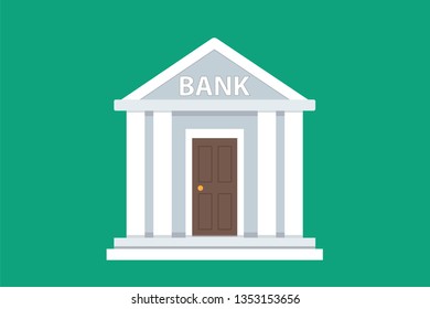 Bank building. Vector flat illustration.