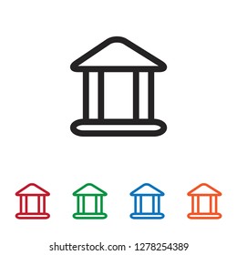 Bank building vector icon