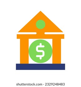 bank building vector bank icon