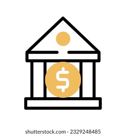 bank building vector bank icon