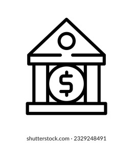 bank building vector bank icon