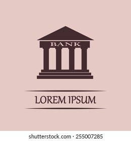 Bank building vector icon