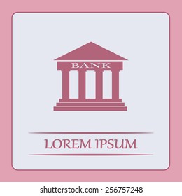 Bank building vector icon