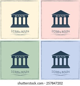Bank building vector icon