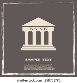 Bank building vector icon