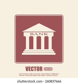 Bank building vector icon