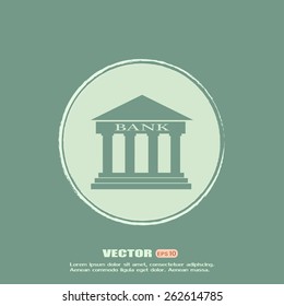 Bank building vector icon