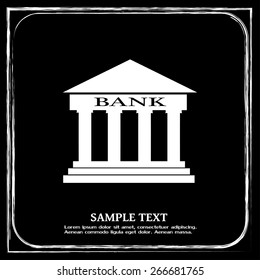 Bank building vector icon