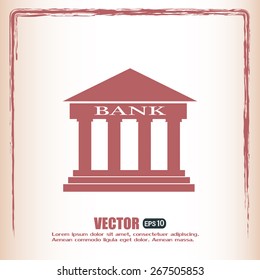Bank building vector icon