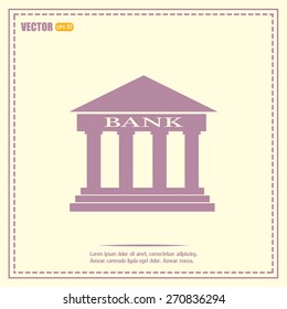 Bank building vector icon