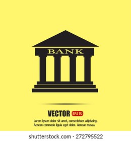Bank building vector icon