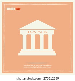 Bank building vector icon