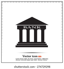 Bank building vector icon
