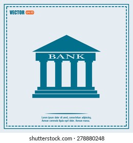 Bank building vector icon