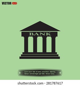 Bank building vector icon