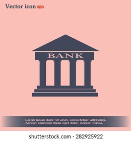 Bank building vector icon