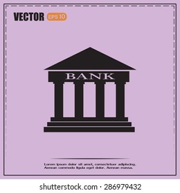 Bank building vector icon
