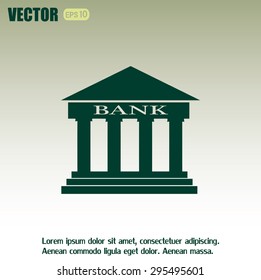 Bank building vector icon