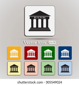 Bank building vector icon