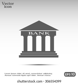 Bank building vector icon