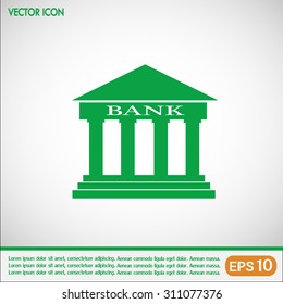 Bank building vector icon