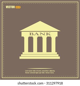 Bank building vector icon