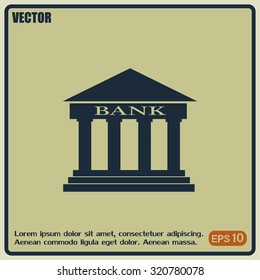 Bank building vector icon