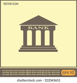 Bank building vector icon