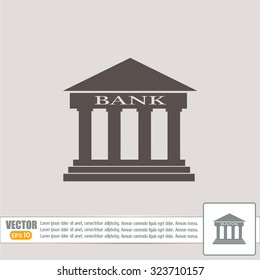 Bank building vector icon