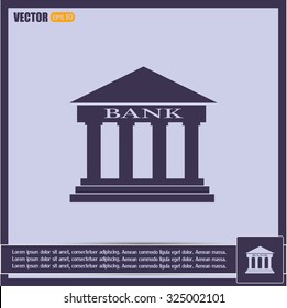 Bank building vector icon