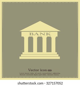 Bank building vector icon