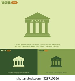 Bank building vector icon
