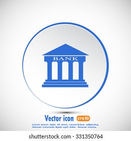 Bank building vector icon