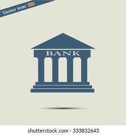 Bank building vector icon
