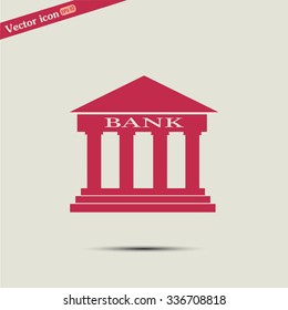 Bank building vector icon