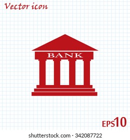 Bank building vector icon