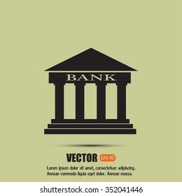 Bank building vector icon