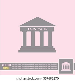 Bank building vector icon