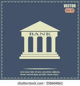 Bank building vector icon