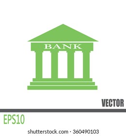Bank building vector icon