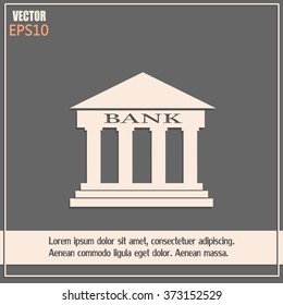 Bank building vector icon