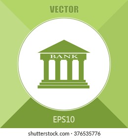 Bank building vector icon