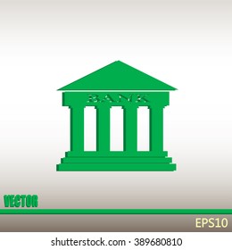 Bank building vector icon