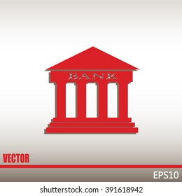 Bank building vector icon