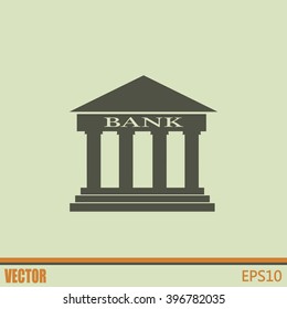Bank building vector icon