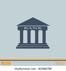 Bank building vector icon