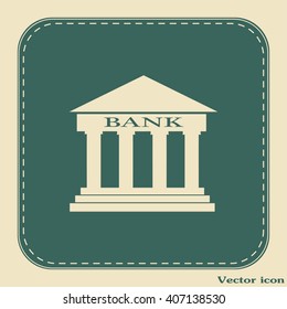 Bank building vector icon