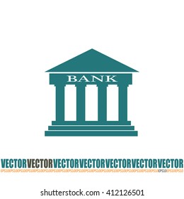 Bank building vector icon