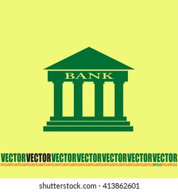 Bank building vector icon
