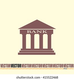 Bank building vector icon